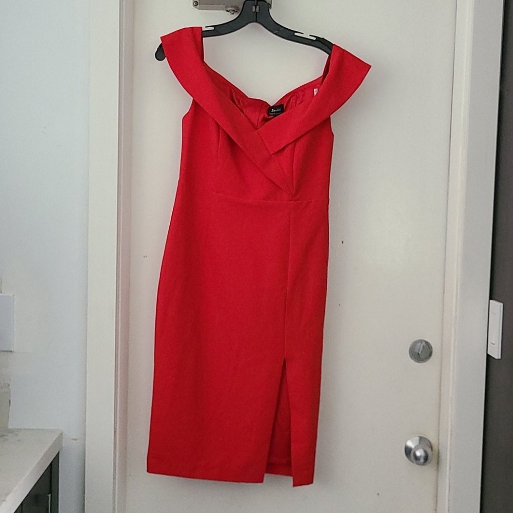 Red size 6 off shoulder  dress